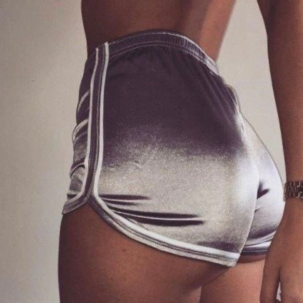 Lavender Shine Stretch Shorts Side Stripe Vintage Inspired Style Women’s Medium